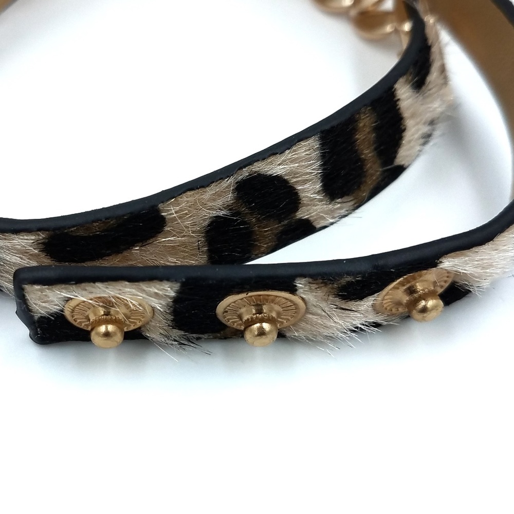 Leopard  gold chain wrap bracelet animal print - Picture 4 of 8